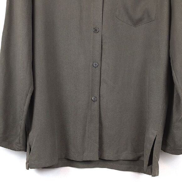 Lauren Ralph Lauren 100% Silk Button Front Roll Tab Sleeve Blouse Top Size 12 - Picture 6 of 9